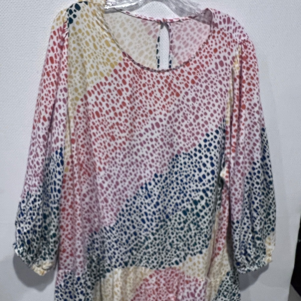 Eloquii Plus Size Patchwork Print Tiered Midi Dre… - image 3